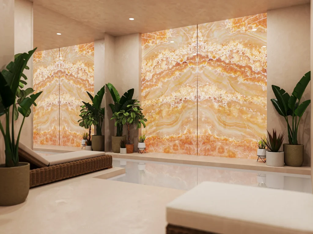 Naxos Glass Wall Panel with Backlighting Option | Arch Interiors