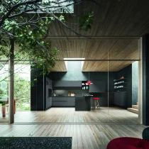 Zen Anthracite Kitchen with Ingo Black Fenix & Integrated Sink - Image 2