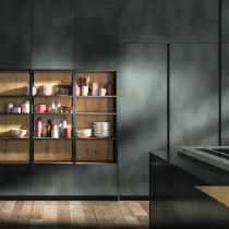 Natural Elm & Fenix Nero Kitchen with Magnetolab Wall System - Image 11