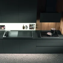 Natural Elm & Fenix Nero Kitchen with Magnetolab Wall System - Image 7