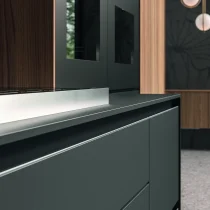 Natural Elm & Fenix Nero Kitchen with Magnetolab Wall System - Image 6