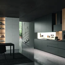 Natural Elm & Fenix Nero Kitchen with Magnetolab Wall System - Image 5