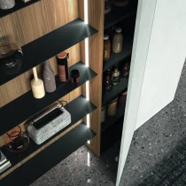 Natural Elm & Fenix Nero Kitchen with Magnetolab Wall System - Image 2