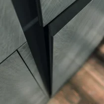 Refined Modern Kitchen in Matte Metallic Lacquer & Knotted Oak - Image 7