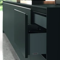 Refined Modern Kitchen in Matte Metallic Lacquer & Knotted Oak - Image 6