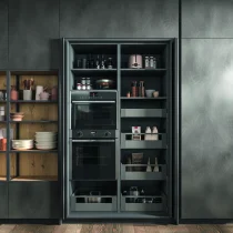 Refined Modern Kitchen in Matte Metallic Lacquer & Knotted Oak - Image 4