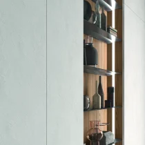 Refined Modern Kitchen in Matte Metallic Lacquer & Knotted Oak - Image 12