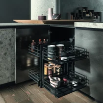 Refined Modern Kitchen in Matte Metallic Lacquer & Knotted Oak - Image 10