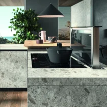 Refined Modern Kitchen in Matte Metallic Lacquer & Knotted Oak - Image 9