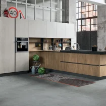 Industrial Concrete & Wild Wood Kitchen with Island - Image 4