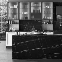 EGO Kitchen with Metal Grey Columns & Telayo Glass Cabinets - Image 3