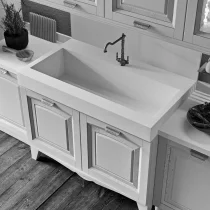 Kreola White Corner Kitchen in Solid Wood with Country Charm - Image 3