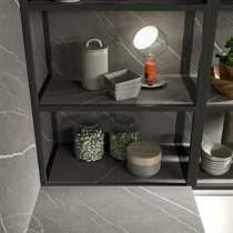 LINE Corner Kitchen in White Matt Lacquer with HPL Chiba Finish - Image 8