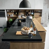 Industrial Concrete & Wild Wood Kitchen with Island - Image 2