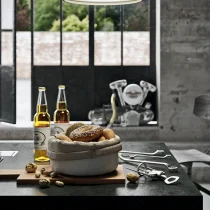 Industrial Concrete & Wild Wood Kitchen with Island - Image 11