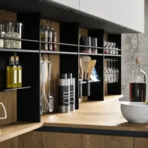 Industrial Concrete & Wild Wood Kitchen with Island - Image 10