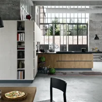 Industrial Concrete & Wild Wood Kitchen with Island - Image 9