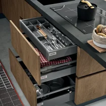Industrial Concrete & Wild Wood Kitchen with Island - Image 5