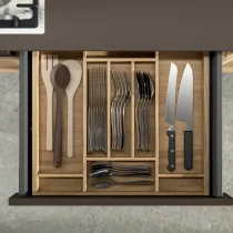 Atelier Modern Warmth Kitchen in Matte Bronze & Knotted Wood - Image 6