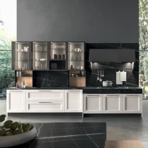 EGO Kitchen with Metal Grey Columns & Telayo Glass Cabinets - Image 5