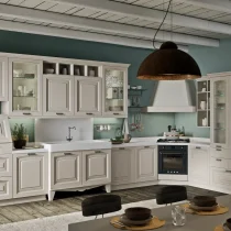 Kreola White Corner Kitchen in Solid Wood with Country Charm - Image 4