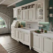 Kreola White Corner Kitchen in Solid Wood with Country Charm - Image 8