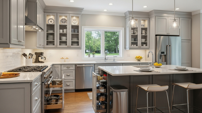 What are semi-custom cabinets.