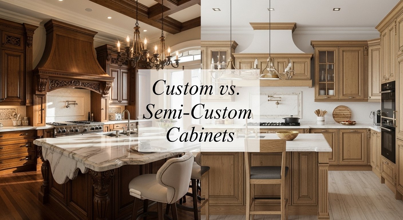 Custom vs. semi-custom cabinets.